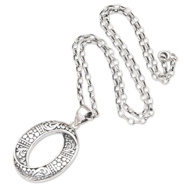 Alternate image for Handcrafted Sterling Silver Pendant Necklace Endless Curve