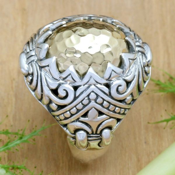 Alternate image for Gold Accent Sterling Silver Cocktail Ring from Bali Altar Gift