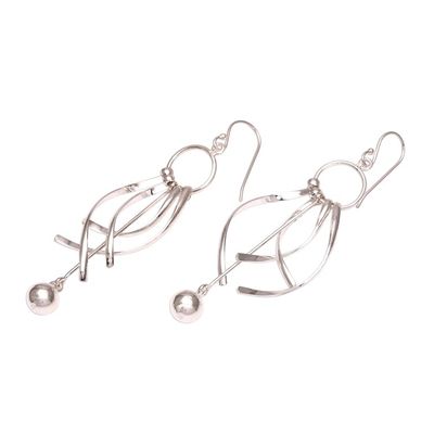 Alternate image for Artisan Crafted Sterling Silver Chandelier Earrings Queenly Elegance