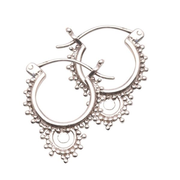 Alternate image for Bubble Pattern Sterling Silver Hoop Earrings from Bali Delightful Bubbles