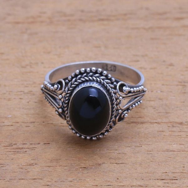 Alternate image for Handmade Onyx Single-Stone Ring from Bali Princess Gem
