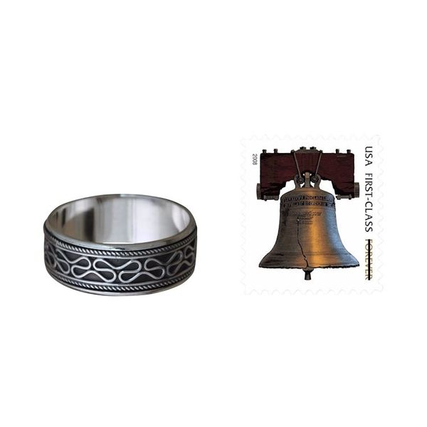 Alternate image for Sterling Silver Balinese Meditation Spinner Ring for Men Rolling Waves