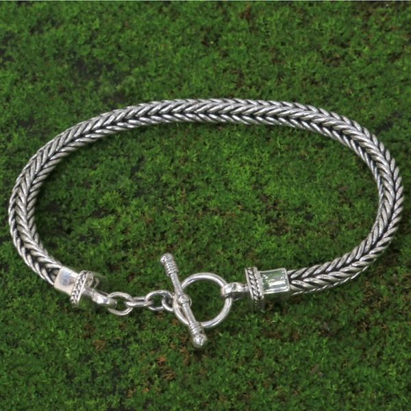 Alternate image for Sterling Silver Link Bracelet from Indonesia Dragon Braid