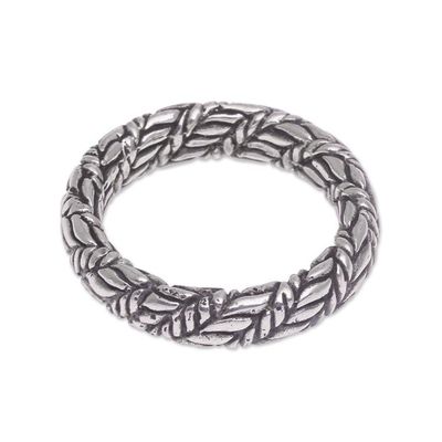 Alternate image for Weave Motif Sterling Silver Band Ring from Bali Magic Weave