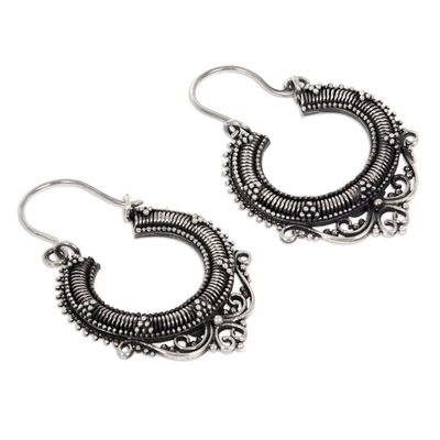 Alternate image for Sterling Silver Hoop Earrings Complexity