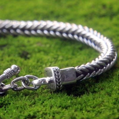 Alternate image for Sterling Silver Link Bracelet from Indonesia Dragon Braid
