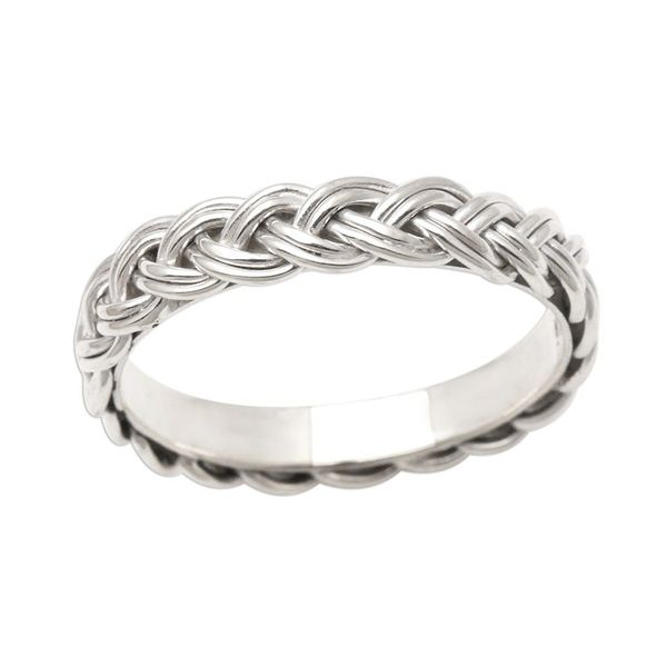 Alternate image for Braided Sterling Silver Band RIng for Women Amlapura Braid