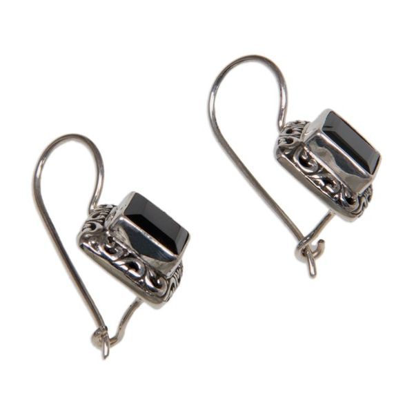 Alternate image for Sterling Silver and Garnet Drop Earrings Ubud Goddess