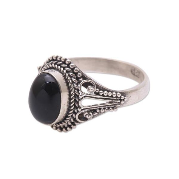 Alternate image for Handmade Onyx Single-Stone Ring from Bali Princess Gem