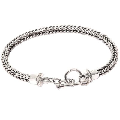 Alternate image for Sterling Silver Link Bracelet from Indonesia Dragon Braid