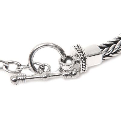 Alternate image for Sterling Silver Link Bracelet from Indonesia Dragon Braid