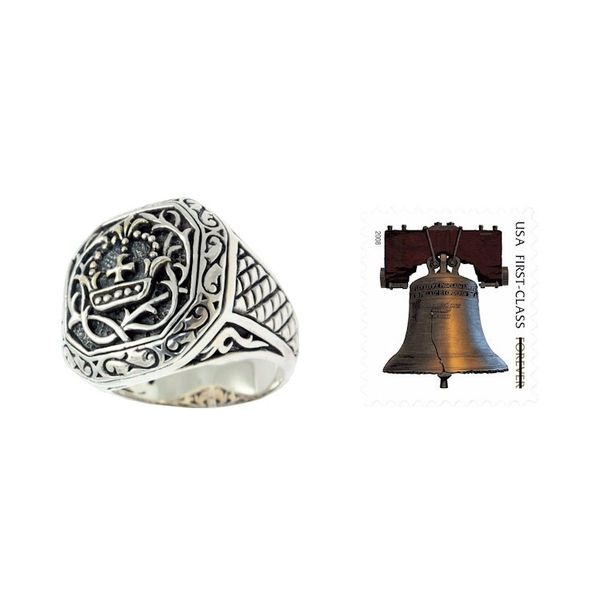 Alternate image for Mens Sterling Silver Cross Signet Ring Cardinal