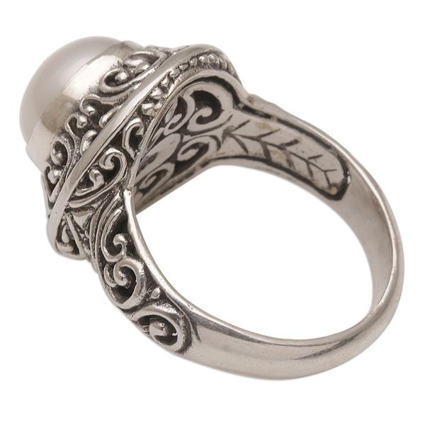 Alternate image for Handmade 925 Sterling Silver Cultured Pearl Cocktail Ring Shining Kingdom