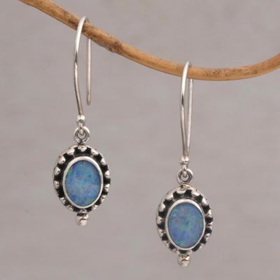 Alternate image for Sterling Silver Opal Dangle Earrings Fairy Princess