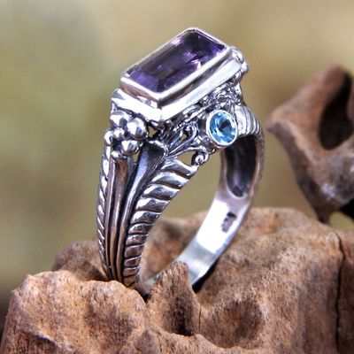 Alternate image for Amethyst and Sterling Silver Cocktail Ring Sea Temple