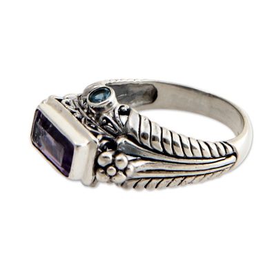 Alternate image for Amethyst and Sterling Silver Cocktail Ring Sea Temple