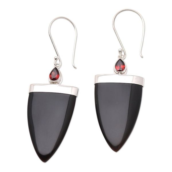 Alternate image for Hand Made Garnet Dangle Earrings True Confidence