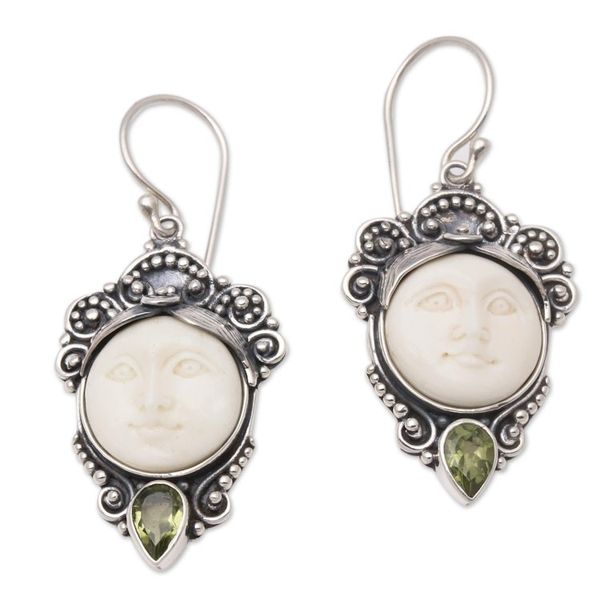 Alternate image for Peridot Dangle Earrings from Bali Honest Guardians