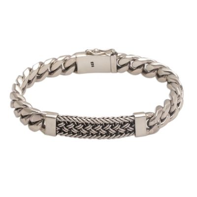 Alternate image for Sterling Silver Braided Wristband Bracelet from Bali Distinctive Style