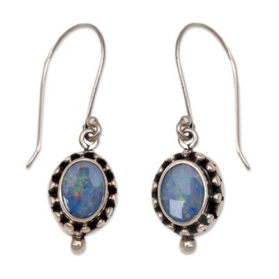 Alternate image for Sterling Silver Opal Dangle Earrings Fairy Princess