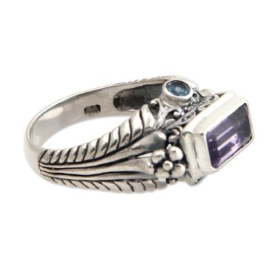 Alternate image for Amethyst and Sterling Silver Cocktail Ring Sea Temple