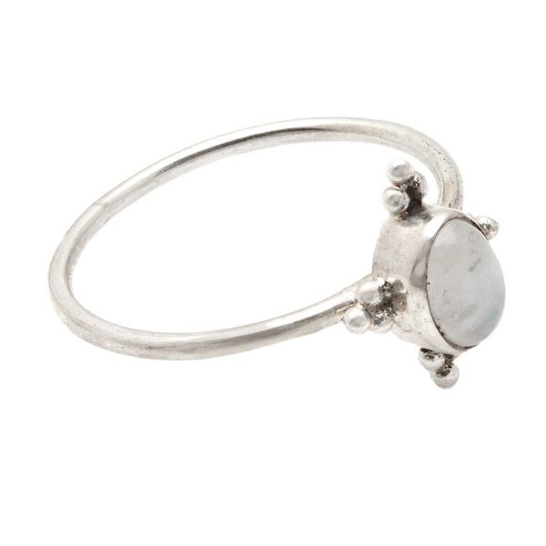 Alternate image for Classic Rainbow Moonstone Single Stone Ring Crafted in Bali My Harmony