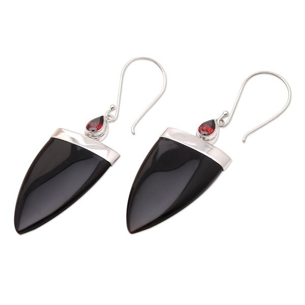 Alternate image for Hand Made Garnet Dangle Earrings True Confidence