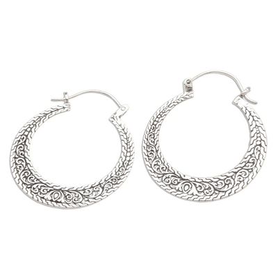 Alternate image for Sterling Silver Hoop Earrings from Bali Sukawati Circles