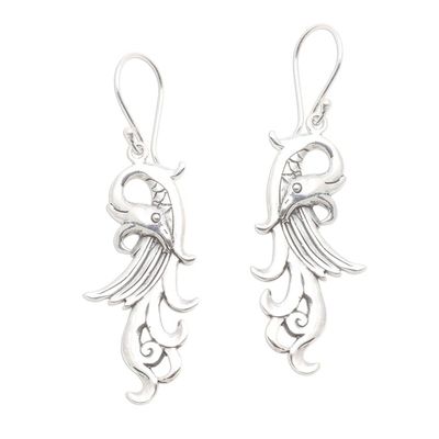 Alternate image for Mythical Bird Sterling Silver Dangle Earrings Mythical Bird