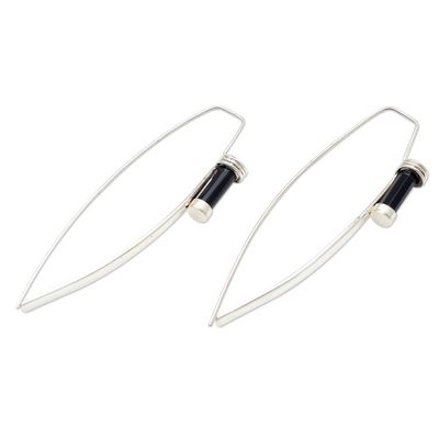 Alternate image for Sterling Silver and Onyx Drop Earrings Power of Love