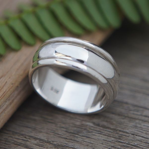 Alternate image for Mens Polished Sterling Silver Spinner Ring Made in Bali Gallant Me