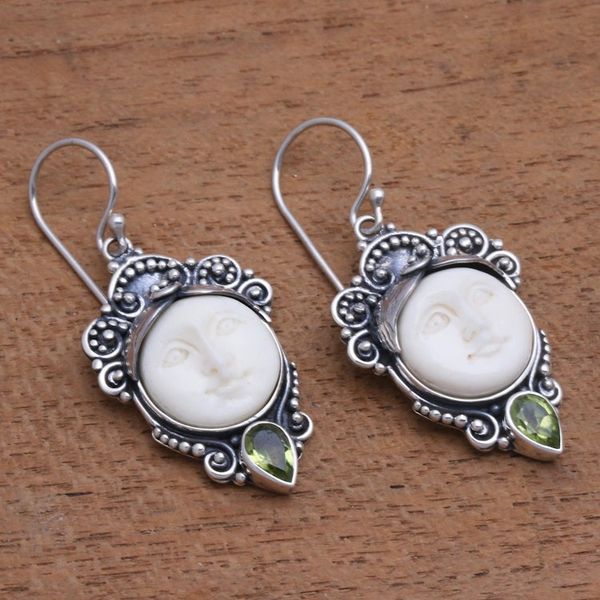Alternate image for Peridot Dangle Earrings from Bali Honest Guardians