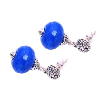 Alternate image for Blue Chalcedony Dangle Earrings from Bali Azure Buddha