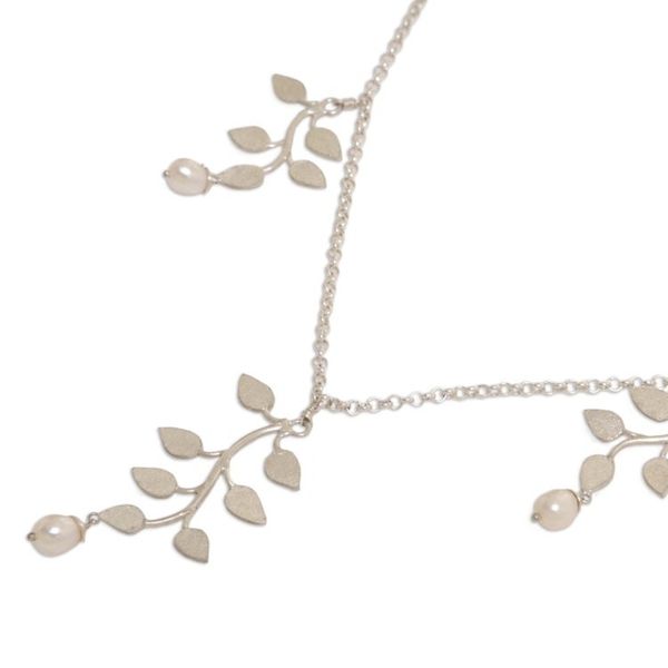 Alternate image for Sterling Silver and Pearl Necklace Cloud Forest