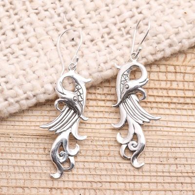 Alternate image for Mythical Bird Sterling Silver Dangle Earrings Mythical Bird