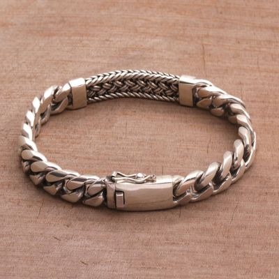 Alternate image for Sterling Silver Braided Wristband Bracelet from Bali Distinctive Style
