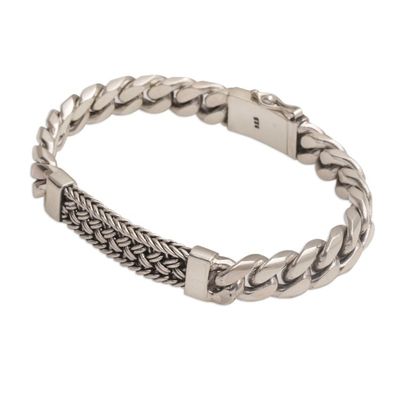 Alternate image for Sterling Silver Braided Wristband Bracelet from Bali Distinctive Style