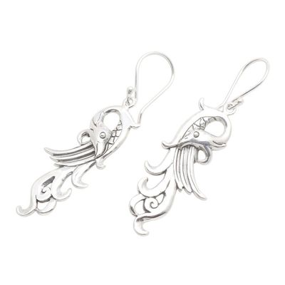 Alternate image for Mythical Bird Sterling Silver Dangle Earrings Mythical Bird