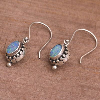 Alternate image for Sterling Silver Opal Dangle Earrings Fairy Princess