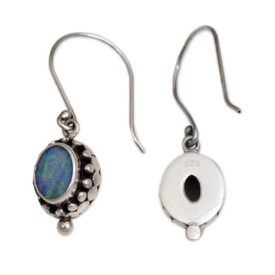 Alternate image for Sterling Silver Opal Dangle Earrings Fairy Princess