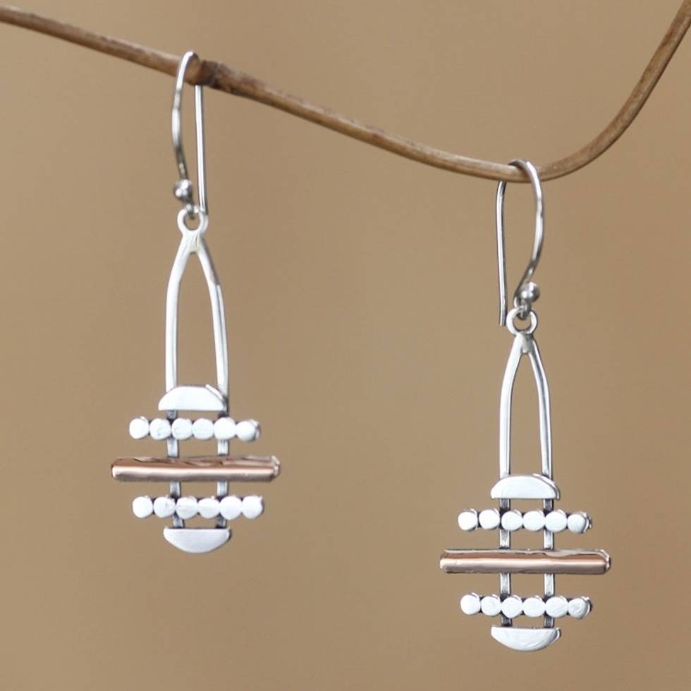 Gold accent dangle earrings 'Golden Horizon'