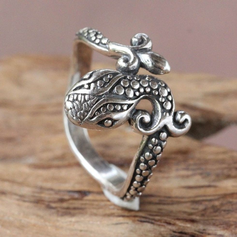 Fair Trade Sterling Silver Ring 'Baby Cobra'