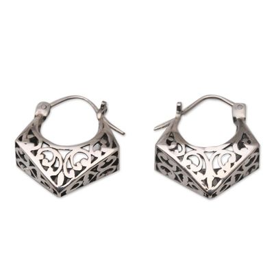 Alternate image for Hand Crafted Sterling Silver Hoop Earrings Arrival