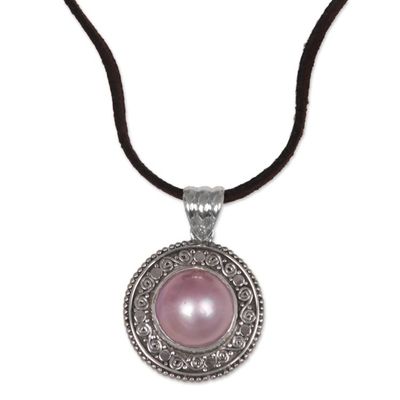 Alternate image for Pink Cultured Mabe Pearl Pendant Necklace from Indonesia Pink Orb
