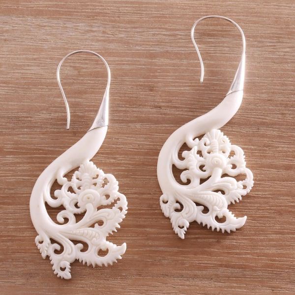 Alternate image for Artisan Crafted Bone Drop Earrings from Bali Pura Plains