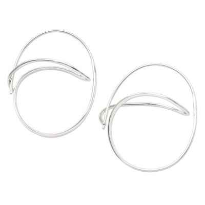 Alternate image for Hand Crafted Sterling Silver Hoop Earrings Full of Hope
