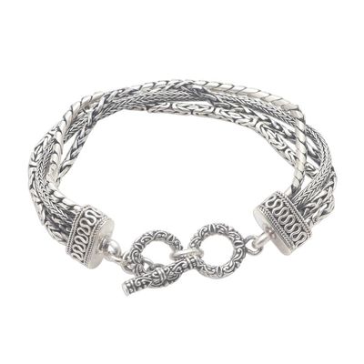 Alternate image for Hand Crafted Sterling Silver Byzantine Chain Bracelet Byzantine Chain