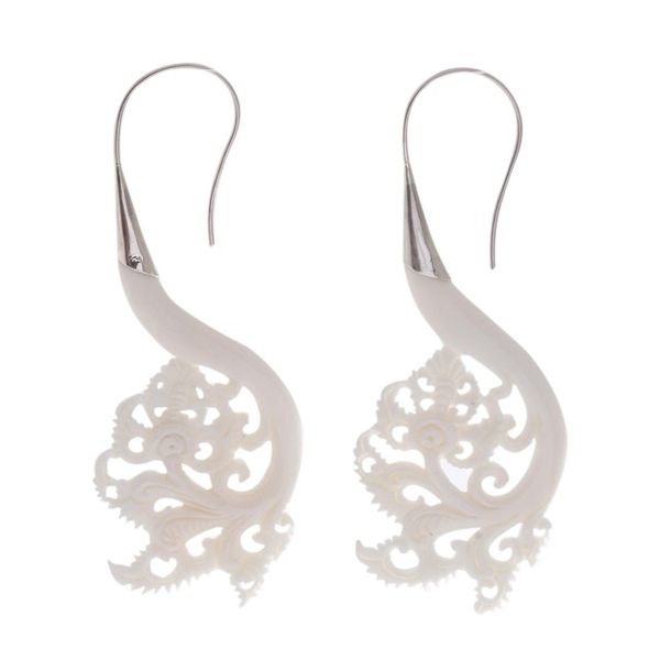 Alternate image for Artisan Crafted Bone Drop Earrings from Bali Pura Plains