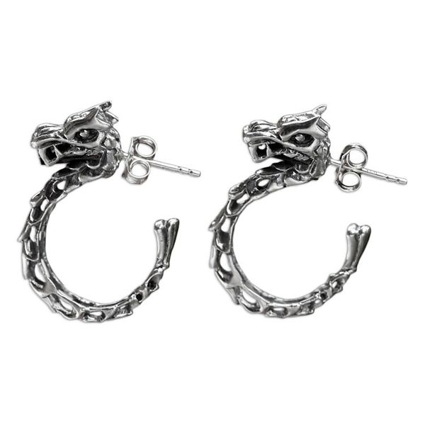 Alternate image for Balinese Dragon Half-hoop Earrings Anantaboga Dragon