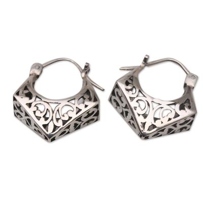 Alternate image for Hand Crafted Sterling Silver Hoop Earrings Arrival